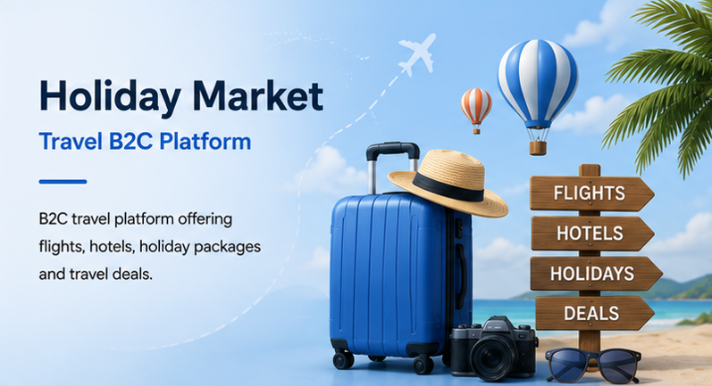 Holiday Market travel B2C platform category visual