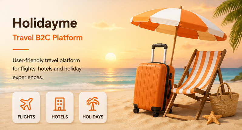 Holidayme travel B2C platform category visual